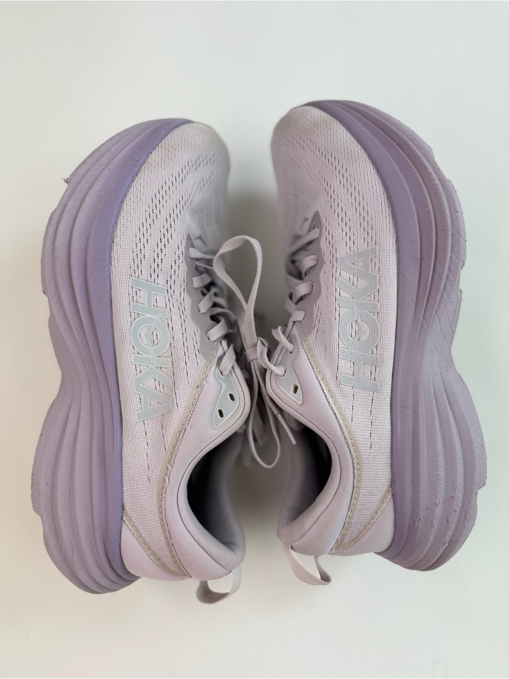 Hoka Bondi 8 Running Shoes Lilac Marble sz 9.5B